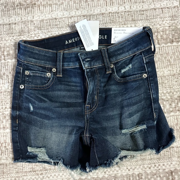 American Eagle Outfitters Pants - American Eagle Outfitters Women's MIDI Stretch Blue Denim Shorts NWT